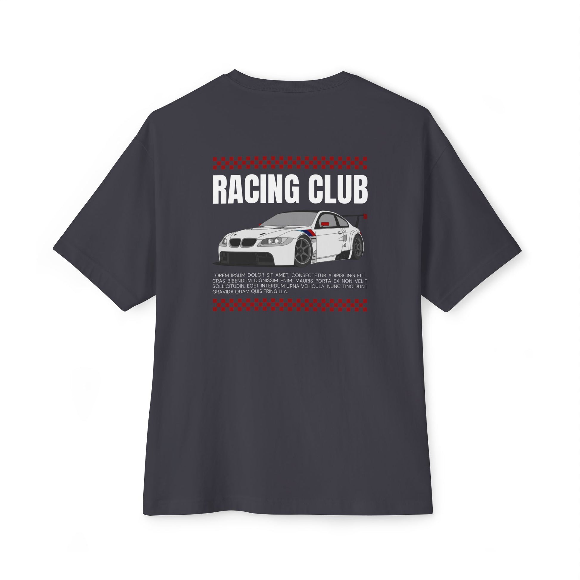 Unisex Oversized Boxy Tee with Racing Car Design - Perfect for Auto Enthusiasts